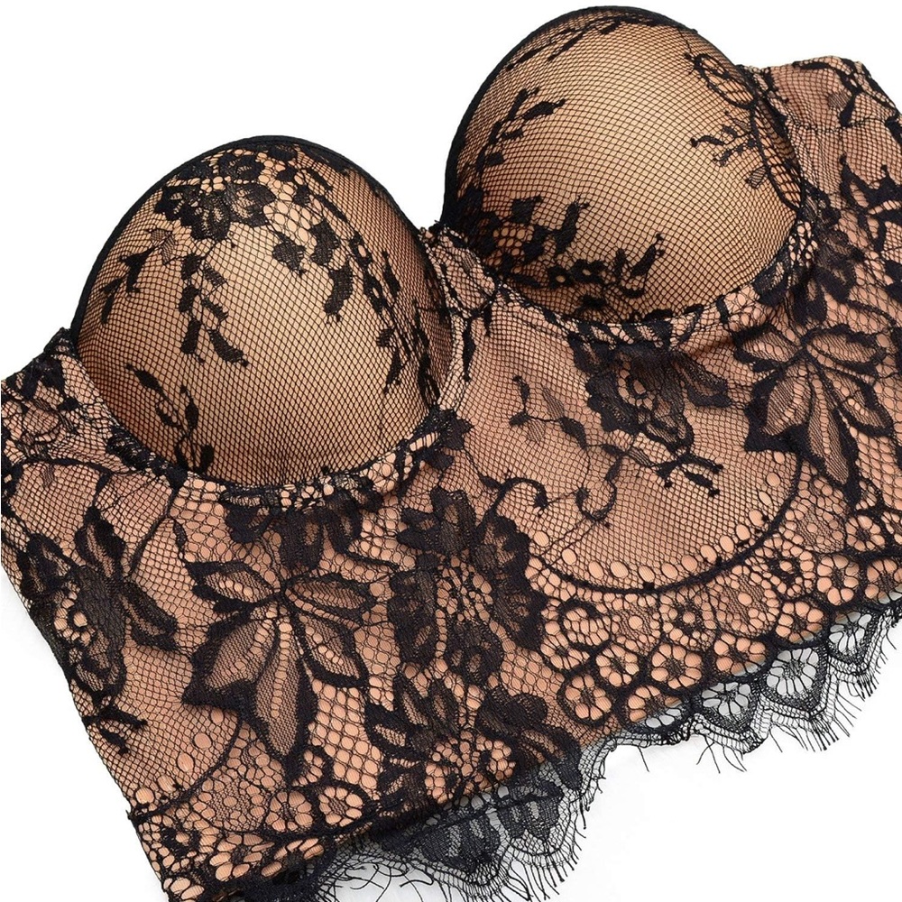 Elegant Black Lace Bustier